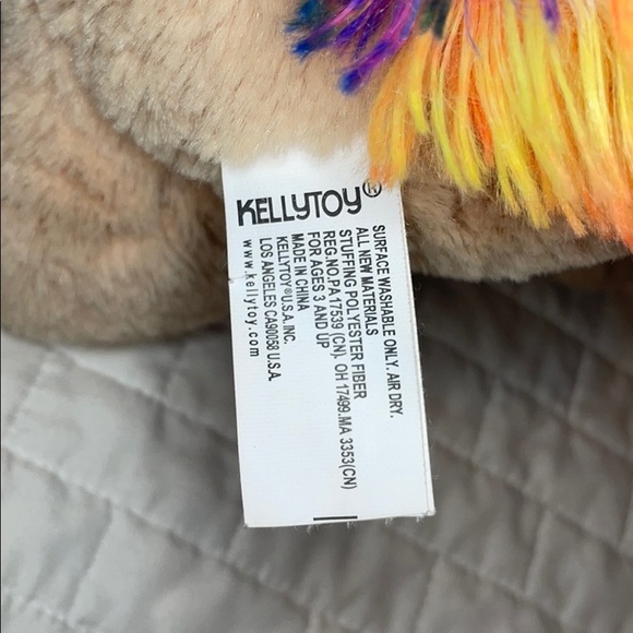 Lion Unicorn Gold Horn Rainbow Mane Stuffed Animal - Picture 3 of 4